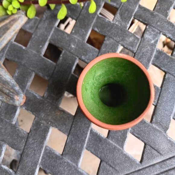 Vintage Mexican Native Terracotta egg cup or small vase - Picture 2 of 4